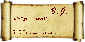 Bőjti Jenő névjegykártya