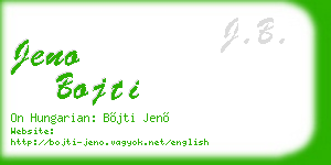 jeno bojti business card
