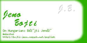 jeno bojti business card